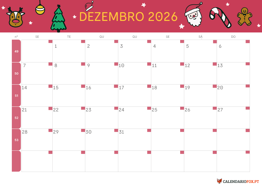 Calendário de Dezembro – Tema de Natal 1