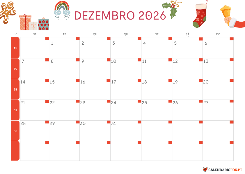 Calendário de Dezembro – Tema de Natal 2
