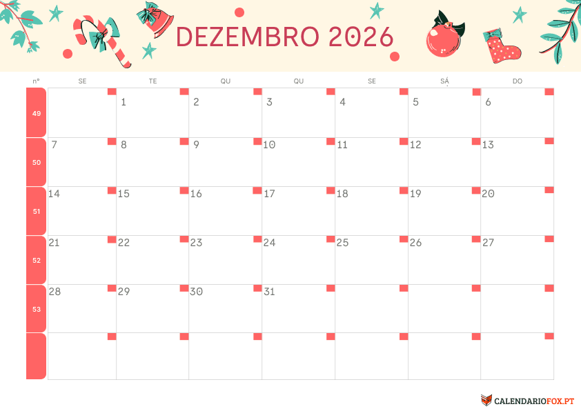Calendário de Dezembro – Tema de Natal 3