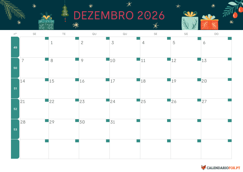 Calendário de Dezembro – Tema de Natal 4