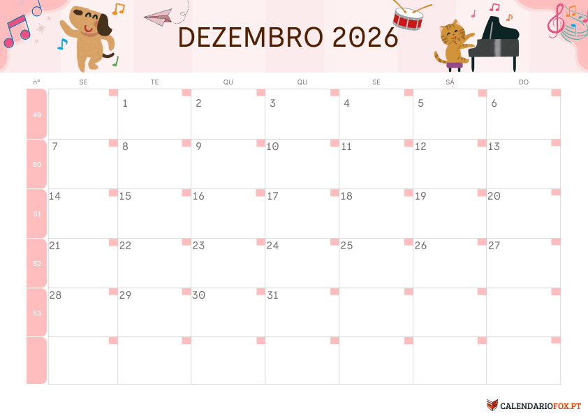 Calendário de Dezembro – Tema Infantil 3